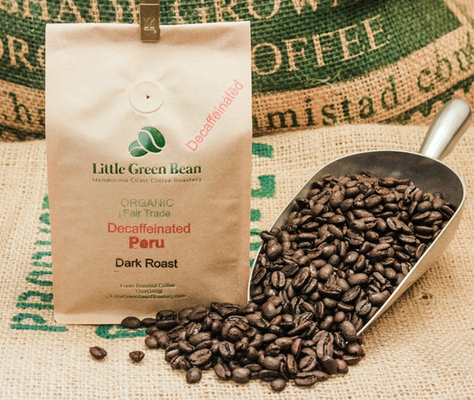 Decaffeinated Peru - Fair Trade Organic Water Processed- dark roast - 12 oz